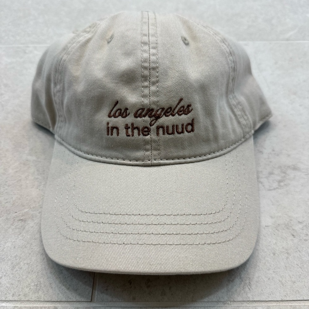 Nuuds Beige Embroidered Baseball Cap
